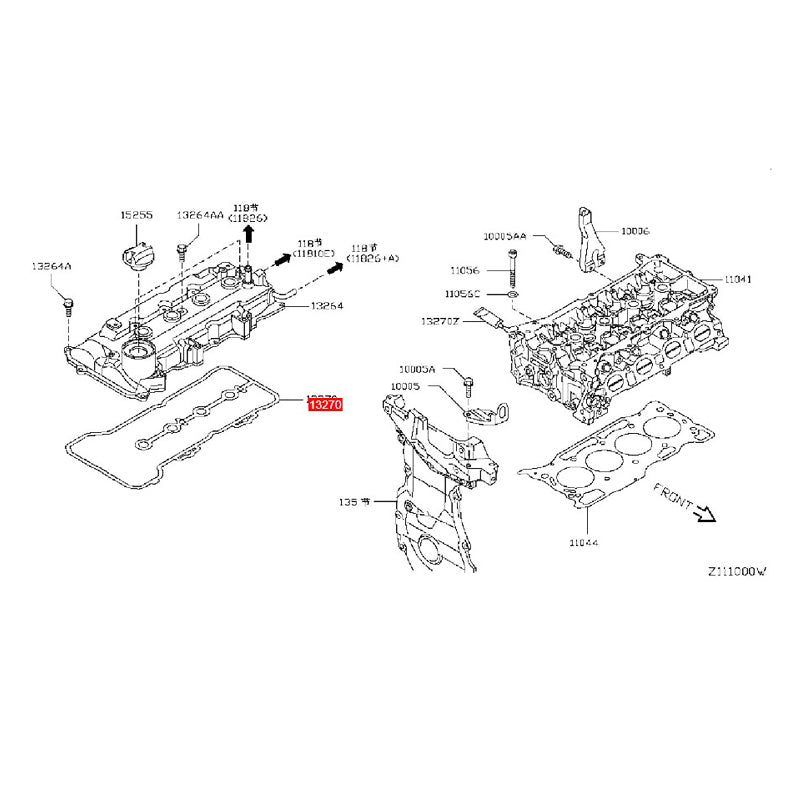 Valve Cover Gasket Cylinder Head Cover for Nissan Kicks March Micra Tiida Versa 2009-2013 ,132703AA0A,132701KT0A