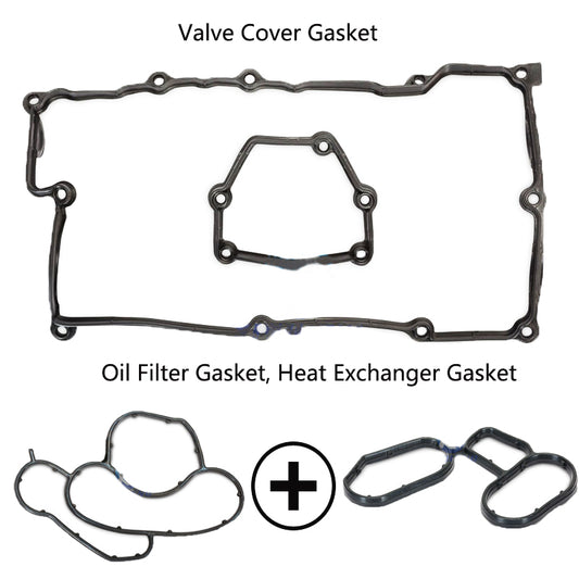 Valve Cover Gasket Oil Filter Gasket, Heat Exchanger Gasket For BMW E87 118i 120i N46 Engine 2002-2007 11120032224,11127509523